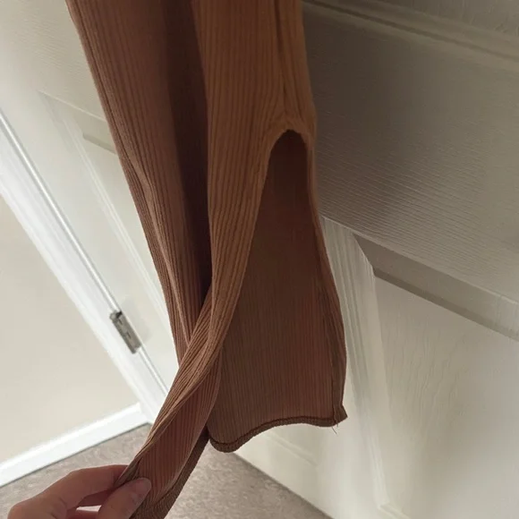 Olivia Rae Ribbed Tank Midi Dress in Rust Brown - Picture 4 of 4